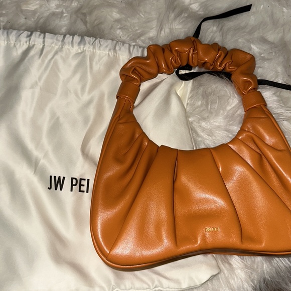 AUTHENTIC JW PEI GABBI RUCHED HOBO BAG in orange - LIKE NEW. Worn a few times - Picture 7 of 10